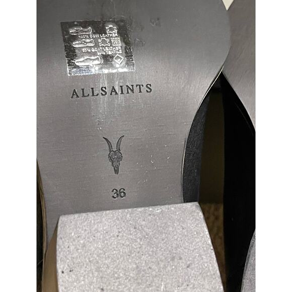 AllSaints Womens Sloan Black Leather Buckle Zip Boot Size EU 36 NIB - Picture 6 of 11